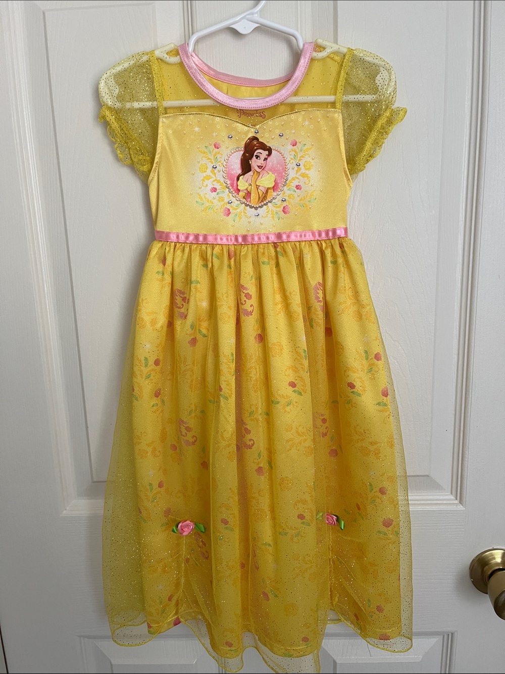 Disney Yellow and Pink Belle Princess Dress